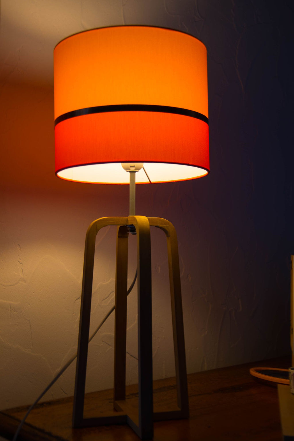 Orange ambient glow lamp in bedroom