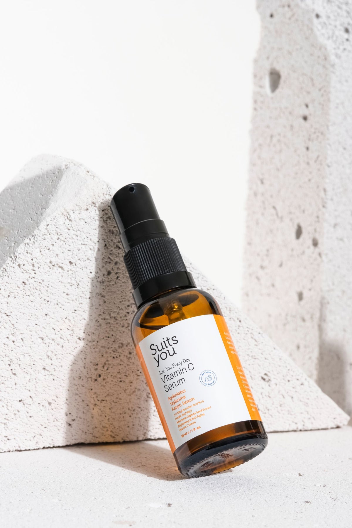 Vitamin C brightening face serum bottle