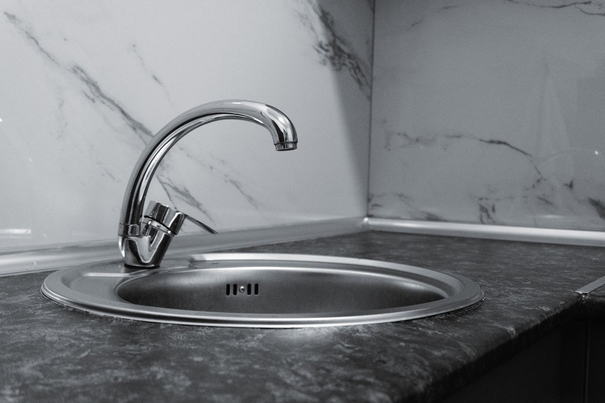 Modern kitchen sink and faucet