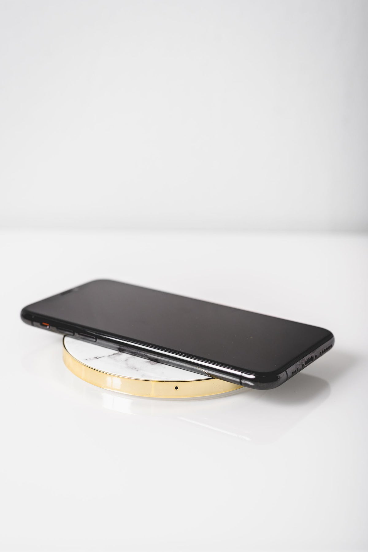 Smartphone charging on wireless charging dock
